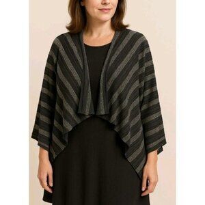 Studio One Midi Shift Dress Knit Sweater Black/Gray Size 10